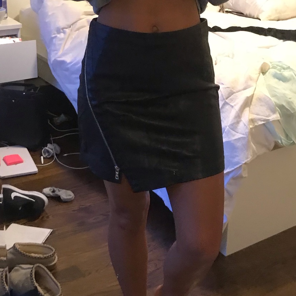 Black leather skirt
